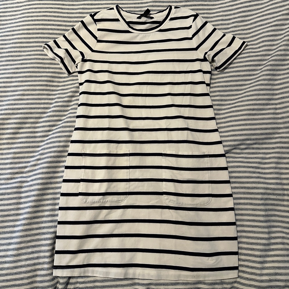 Banana Republic striped cotton dress small petite